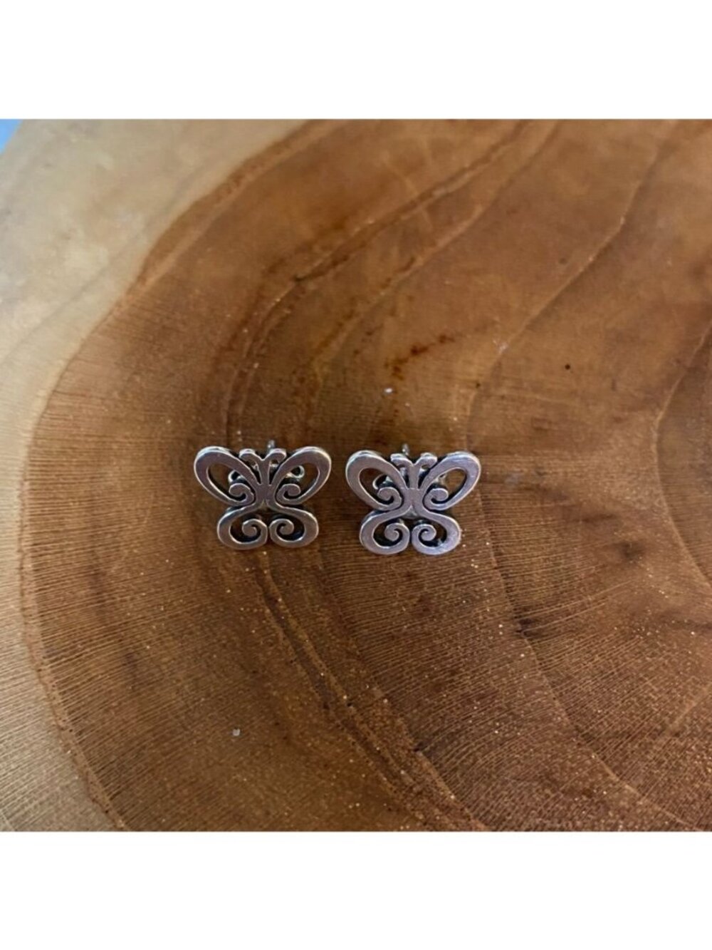 RETIRED James Avery Spring Butterfly Earrings, Sterling Silver